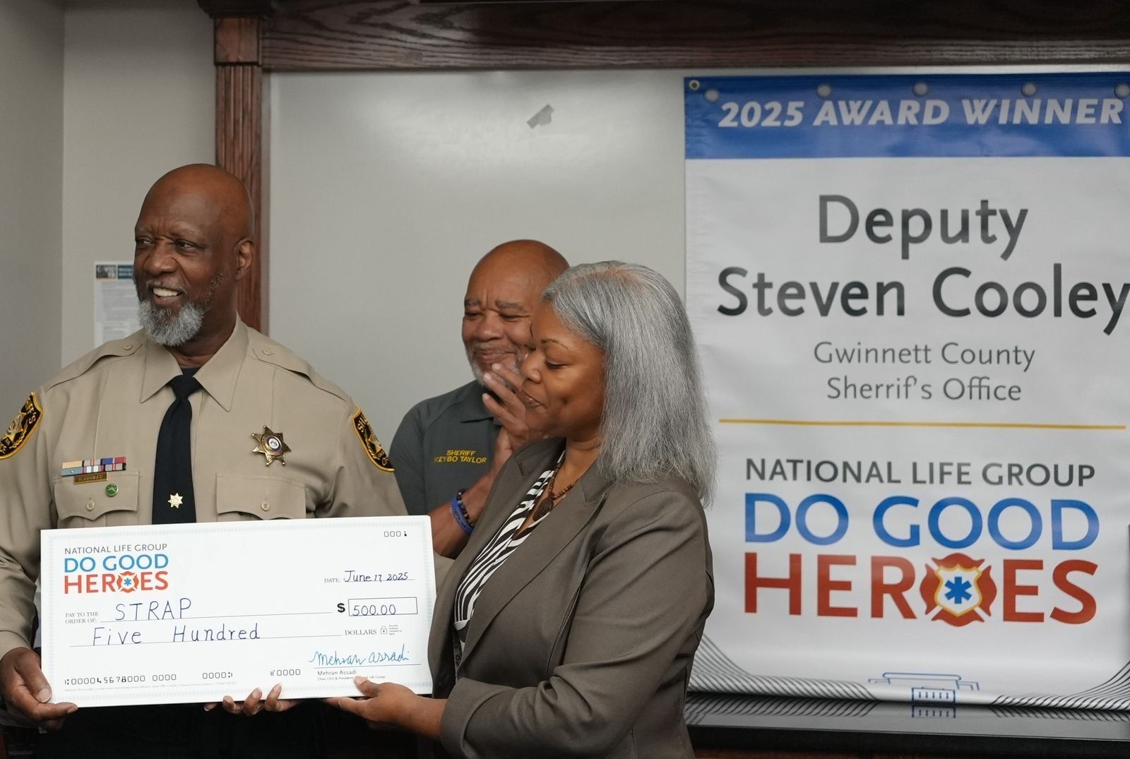 Deputy Steven Cooley at his 2025 National Life Group Do Good Heroes recognition.