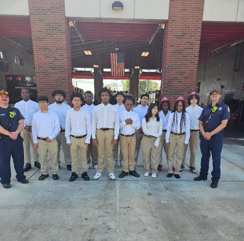 STRAP participants at a fire station.