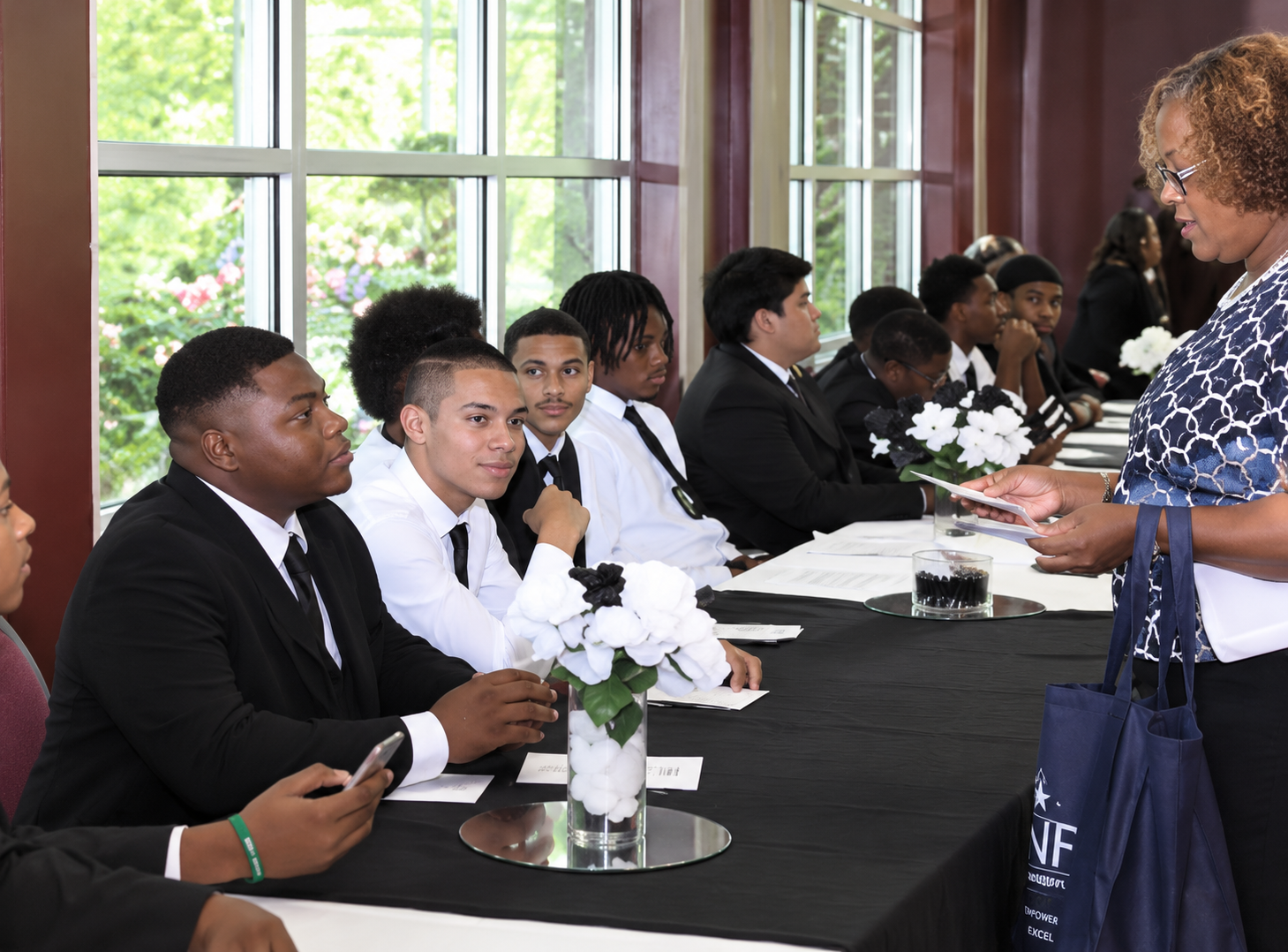 STRAP youth gathered at a program completion event.